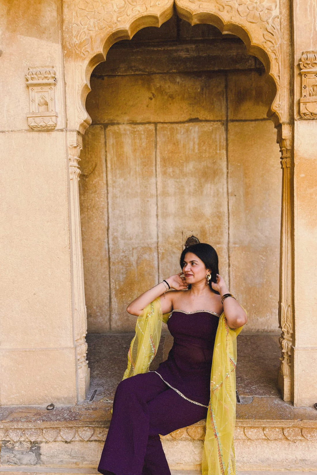 Sehjal Purple Kurti Set