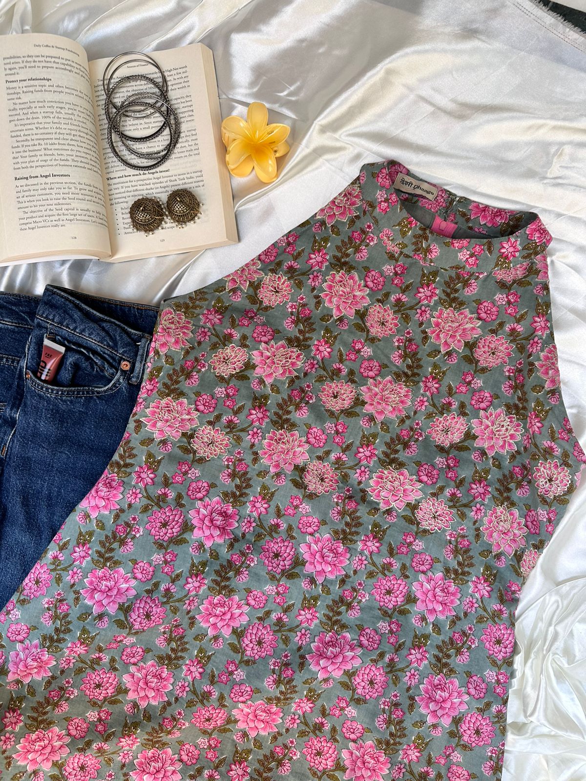 Halter Neck Kurti Set