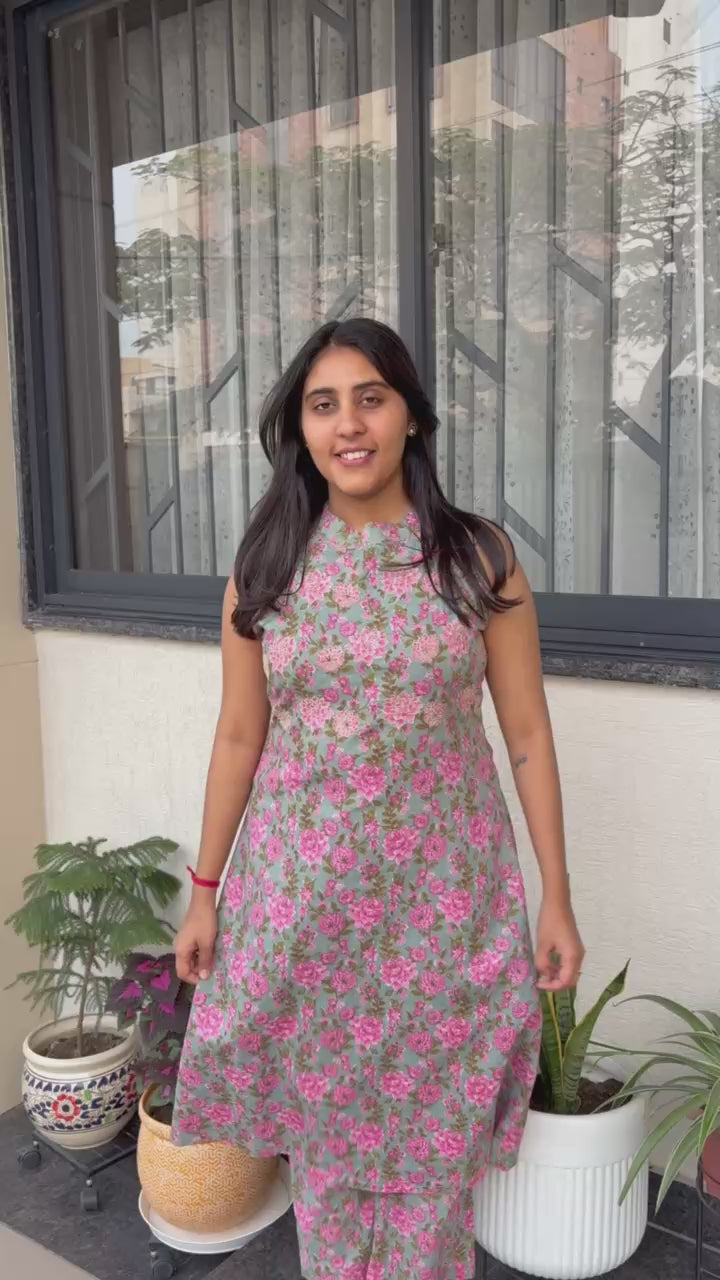 Halter Neck Kurti Set